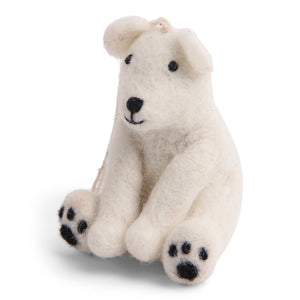 Felt Christmas Tree Decoration - Polar Bear Sitting