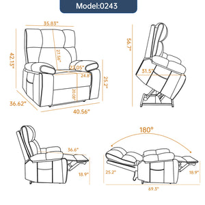 Orange Leatheraire Heat Massage Dual Motor Lift Recliner