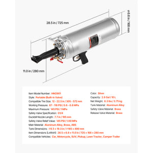 Portable Tire Bead Seater 2.6 Gal / 10 L Air Bead Blaster