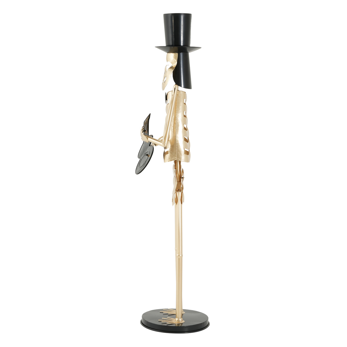 64.6 Inch Metal Skeleton Musician Statue