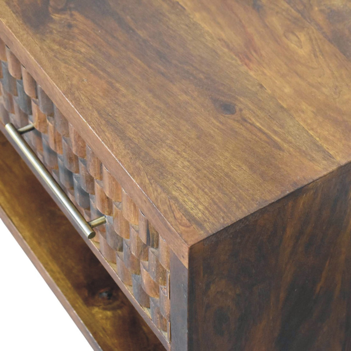 Solid Wood Cadiz Carved Shoe Bench