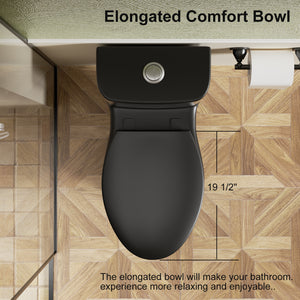 1.1/1.6 GPF Tornado Flush One-Piece Toilet with Comfort Chair Seat ADA Height 17"