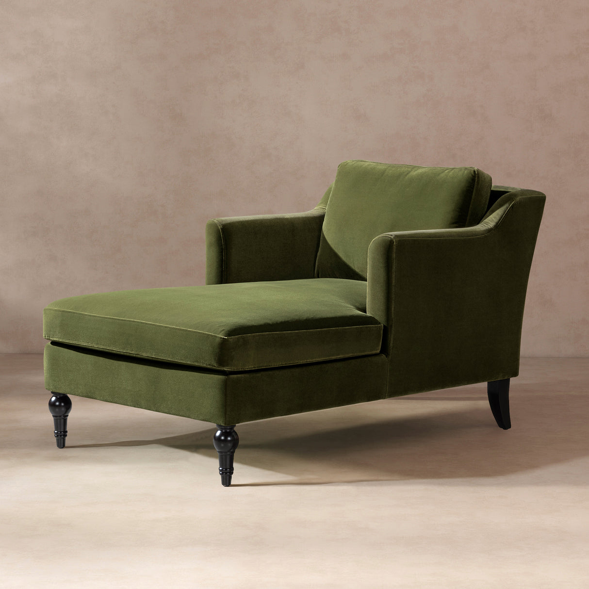 Josephine 60" Upholstered Chaise Lounge in Olive
