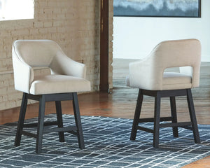 Tallenger - Upholstered Swivel Barstool (Set of 2) - Best Buy Furniture