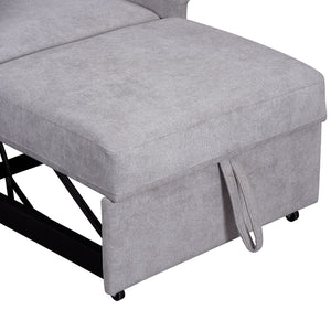 Convertible Sleeper Chair With Adjustable Backrest, 3 In 1 Lounger Chair Turns Into Bed, Single Bed For Living Room