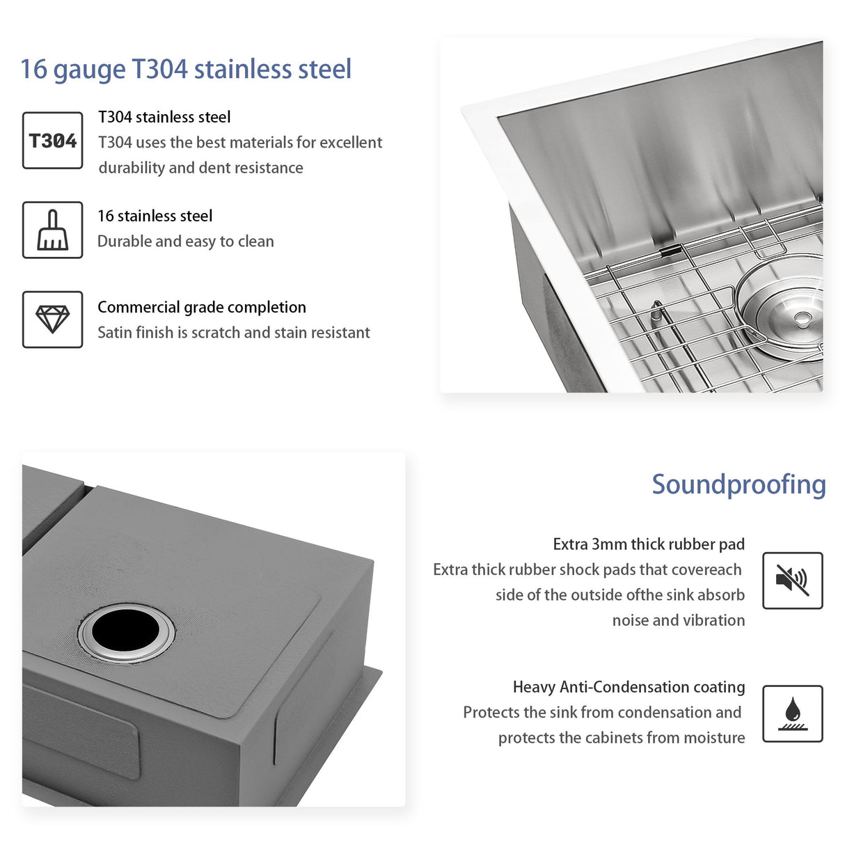 Modern Double Bowl Undermount Sink Design With 10" Deep Basins