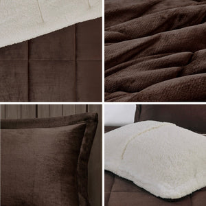 Full/Queen Plush to Sherpa Down Alternative Comforter Set
