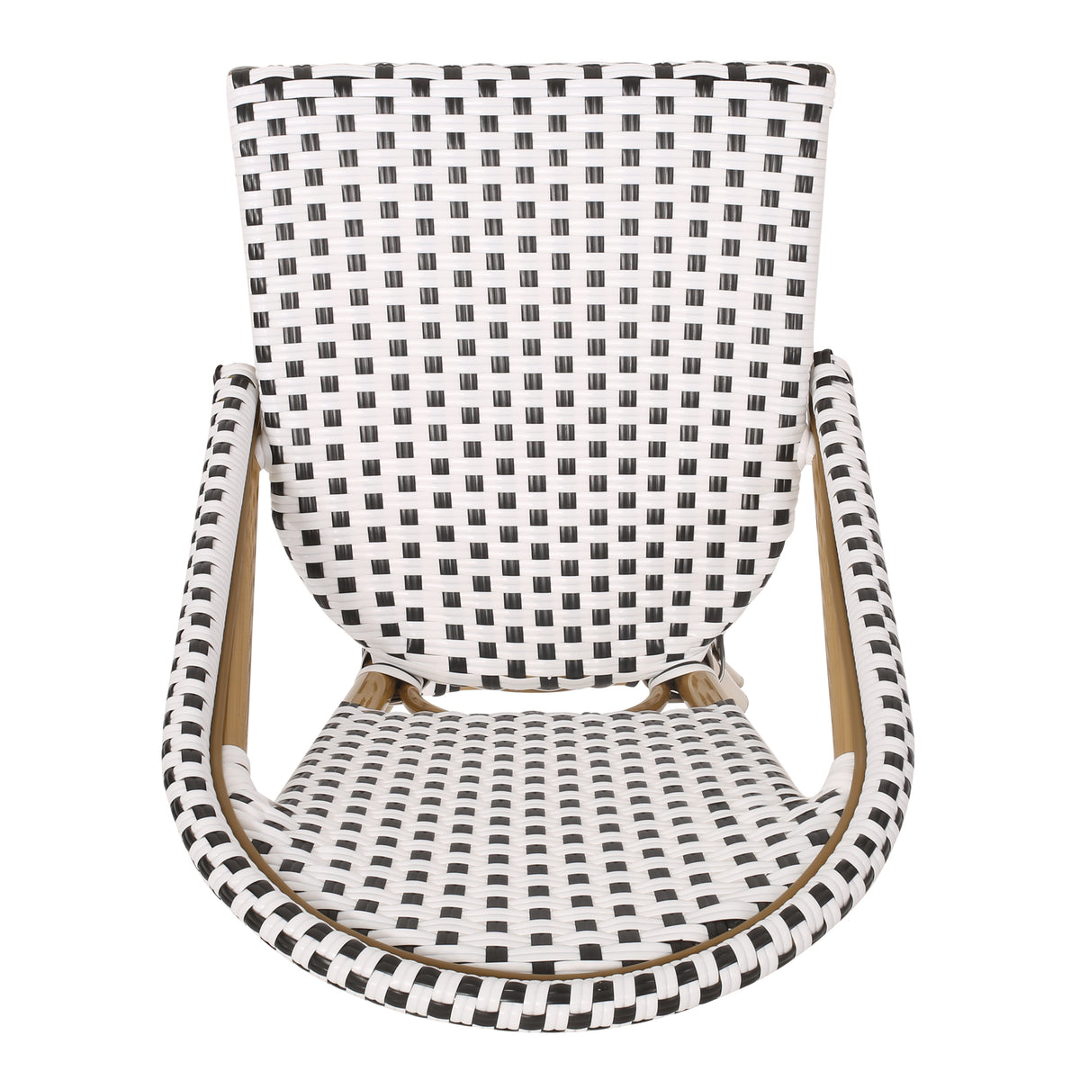29.5" Outdoor PE Rattan French Barstool