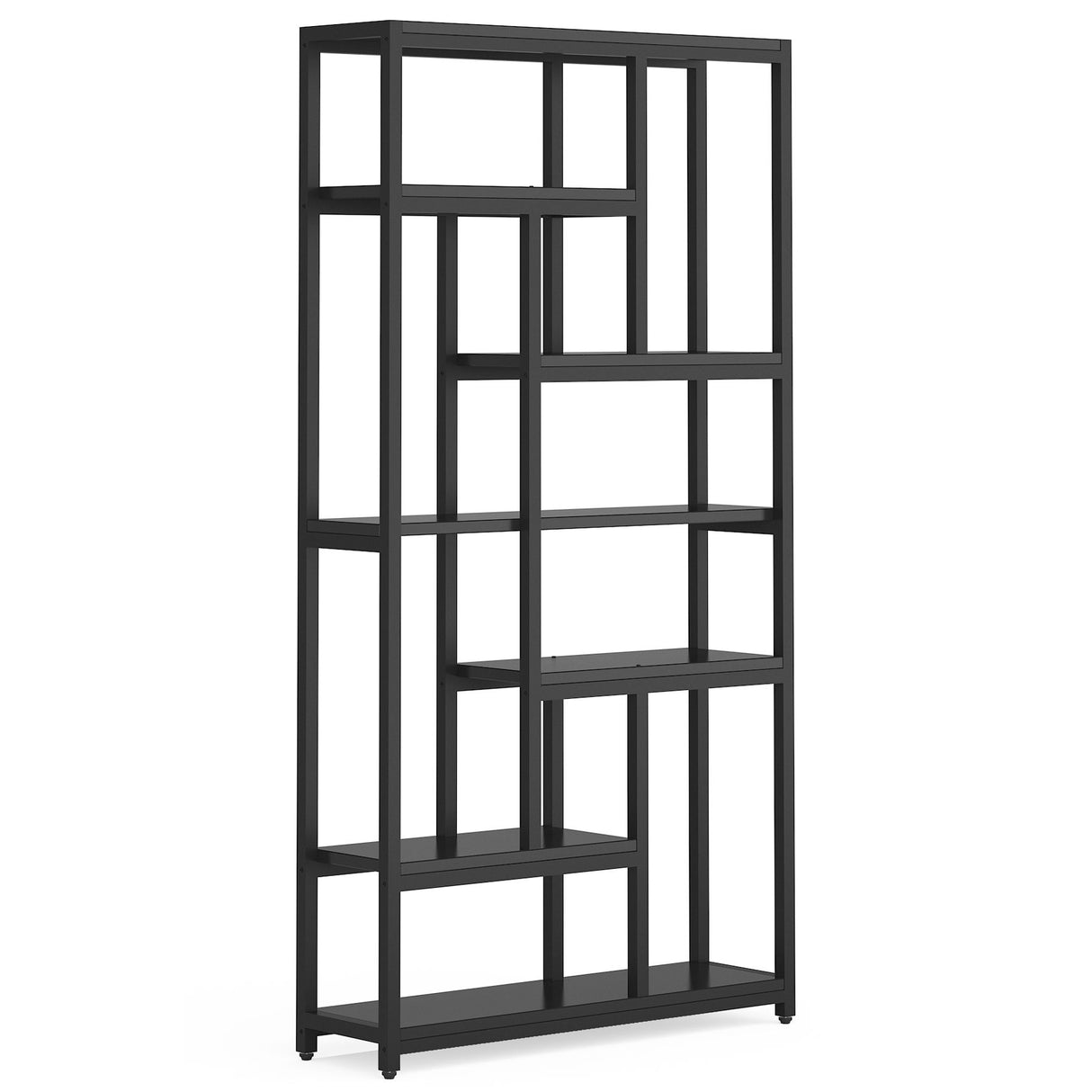 Extra Tall 7 Tier Industrial Etagere Bookcase With 10 Shelves Organizer