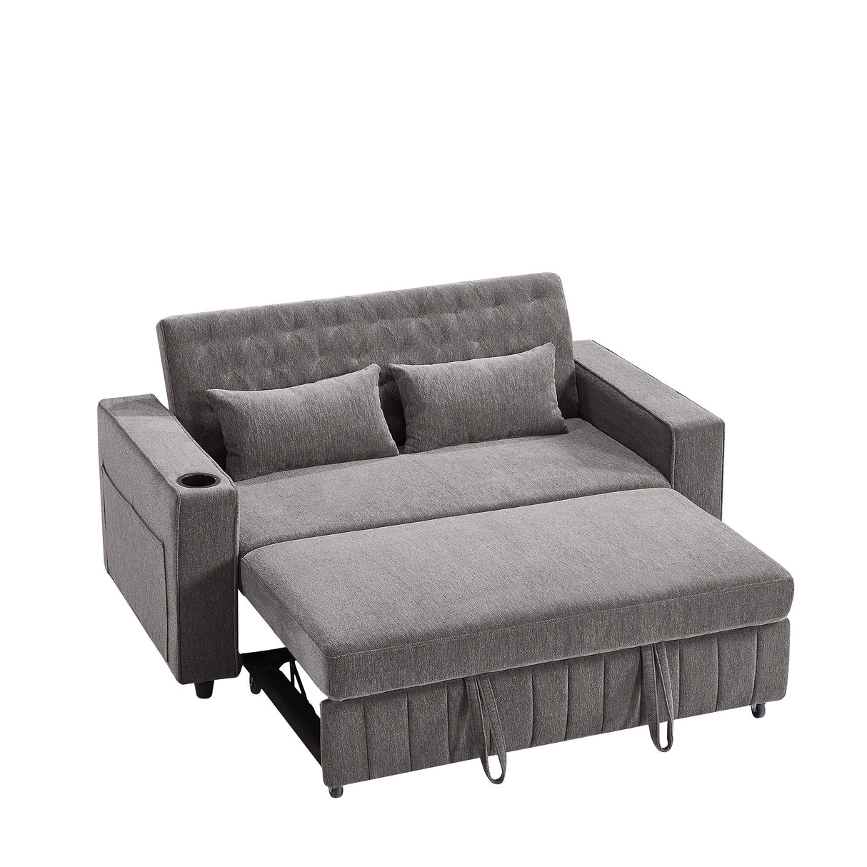 Pull-Out Sofa Bed Convertible Couch With Adjustable Backrest For Living Room