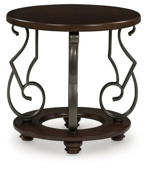 Frallyn - Round End Table - Dark Brown - Best Buy Furniture