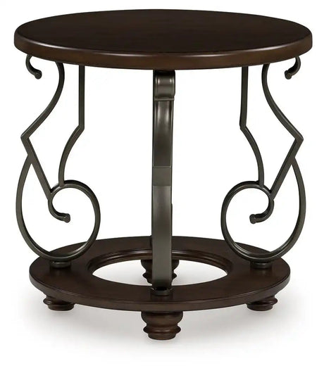 Frallyn - Round End Table - Dark Brown - Best Buy Furniture