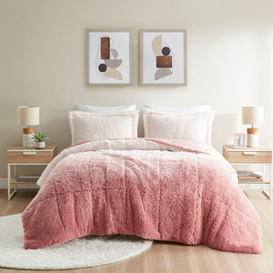 Twin/Twin XL Ombre Shaggy Long Fur Comforter Mini Set