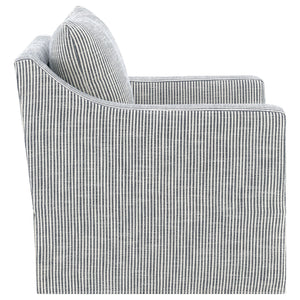 Merced - Upholstered Sloped Arm Accent Swivel Chair With 360 Degree Swivel Base - Gray