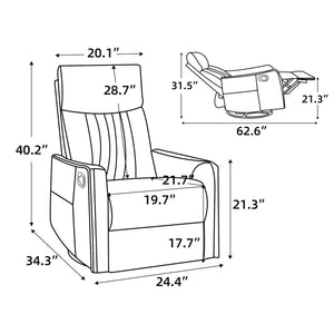 Brown Heat Massage Manual Recliner Chair