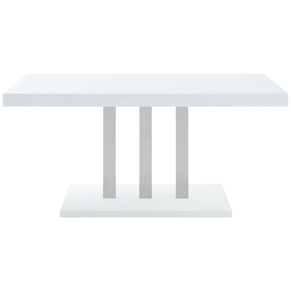 Creston - 5 Piece Dining Set With Upholstered Chairs - Gloss White