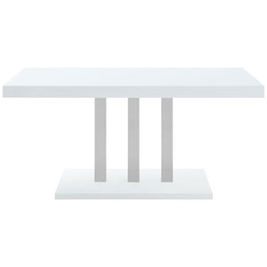 Creston - 5 Piece Dining Set With Upholstered Chairs - Gloss White