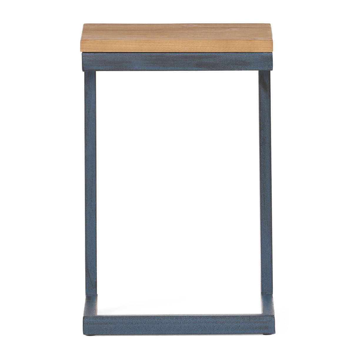 Small C Shaped End Table With Iron Base And Fir Wood Top - Black - Best Buy Furniture