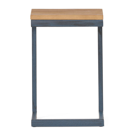 Small C Shaped End Table With Iron Base And Fir Wood Top - Black - Best Buy Furniture