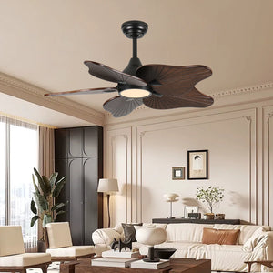 44-Inch Ceiling Fan with Light, 5 Solid Wood Blades, DC Motor