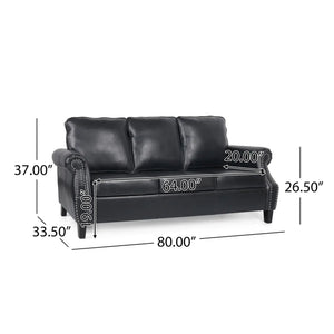 Contemporary 3 Seater Sofa With Nailhead Trim - Best Buy Furniture