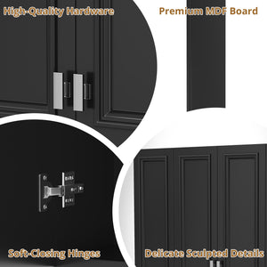 Wall Mounted Bathroom Cabinet With 5 Adjustable Shelves