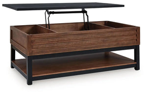 Kallari - Lift Top Cocktail Table - Warm Brown / Black - Best Buy Furniture