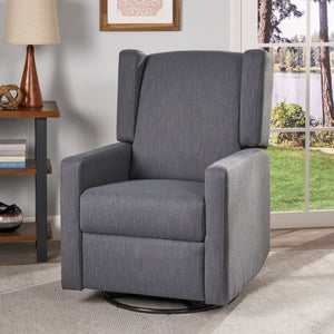 Landau Contemporary Fabric Upholstered Swivel Recliner - Best Buy Furniture