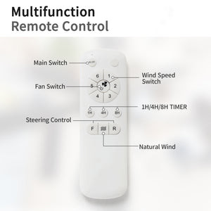 52 Inch Indoor Ceiling Fan with 6-Speed Remote and Reversible DC Motor