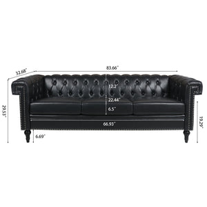 Traditional Square Arm Removable Cushion 3 Seater Sofa