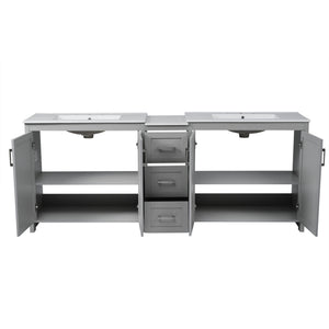 Double Sink Bathroom Vanity With Quartz Countertop
