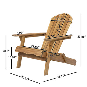 Folding Adirondack Chair Wooden Accent Furniture Lounge Chair