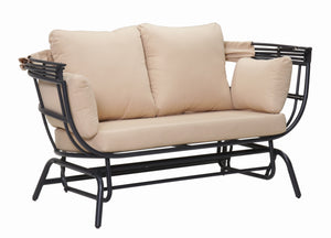 2-Person Outdoor Swing Chair with Adjustable Canopy