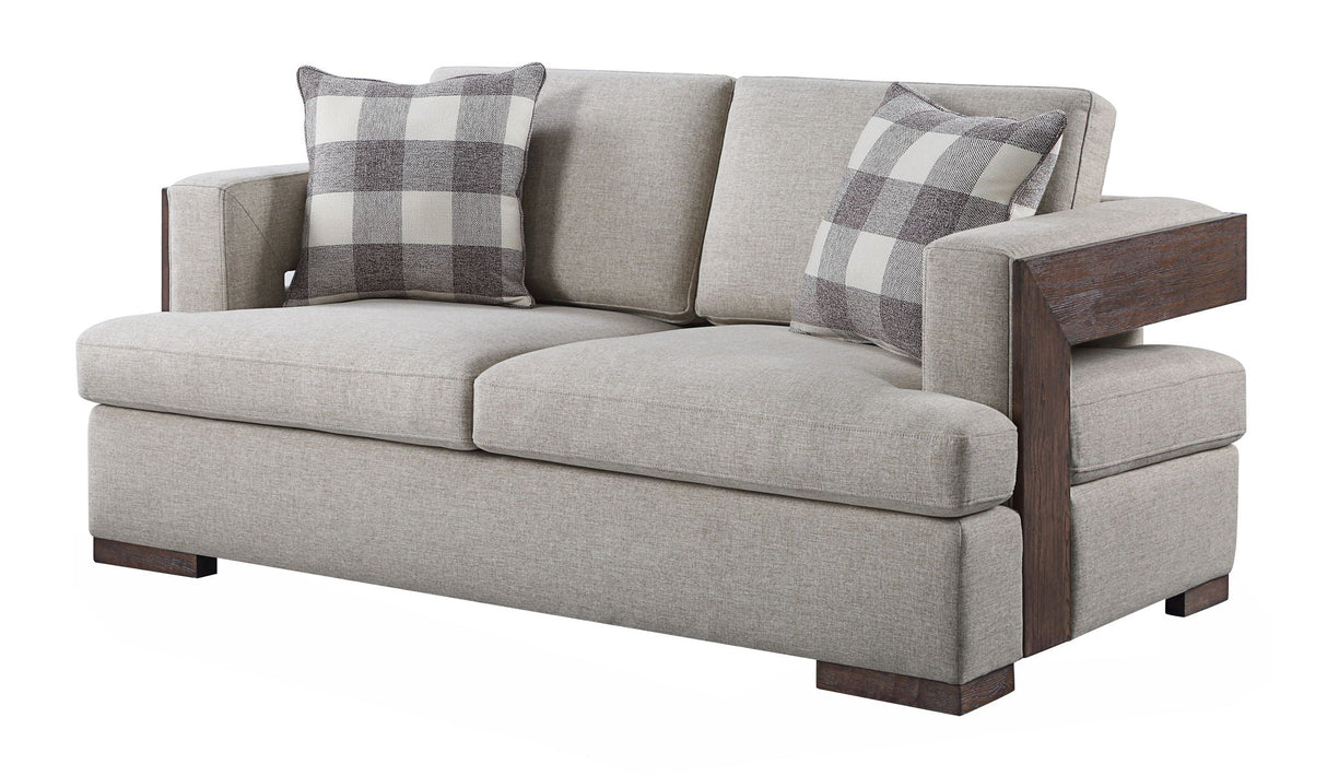 Niamey - Loveseat With 2 Toss Pillows - Walnut - Best Buy Furniture
