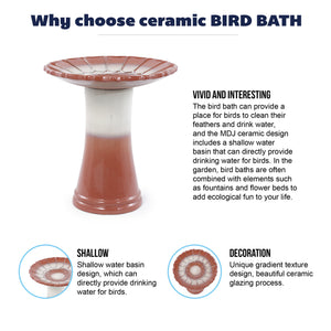 Handmade Glazed Ceramic Bird Bath