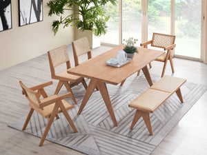 Valentina - 6 Piece Patio Furniture Set - Rattan / Natural - Best Buy Furniture
