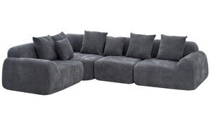 Oversized Cloud Velvet Curved Sectional Couch - 118'