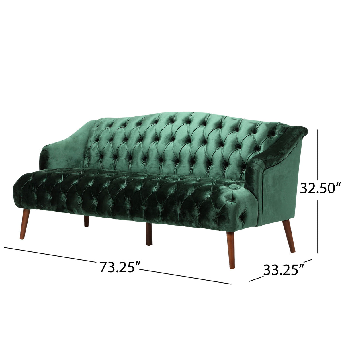 Comfy 3 Seat Sofa With Wooden Legs, For Living Room And Study
