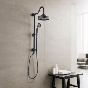 8-Inch Complete Rain Shower Combo System, Matte Black