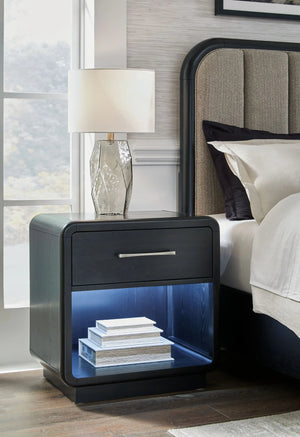 Rowanbeck - One Drawer Night Stand - Black - Best Buy Furniture