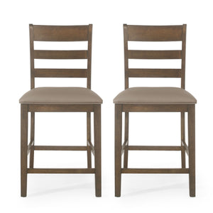Farmhouse Upholstered Wood Counter Stools - Best Buy Furniture