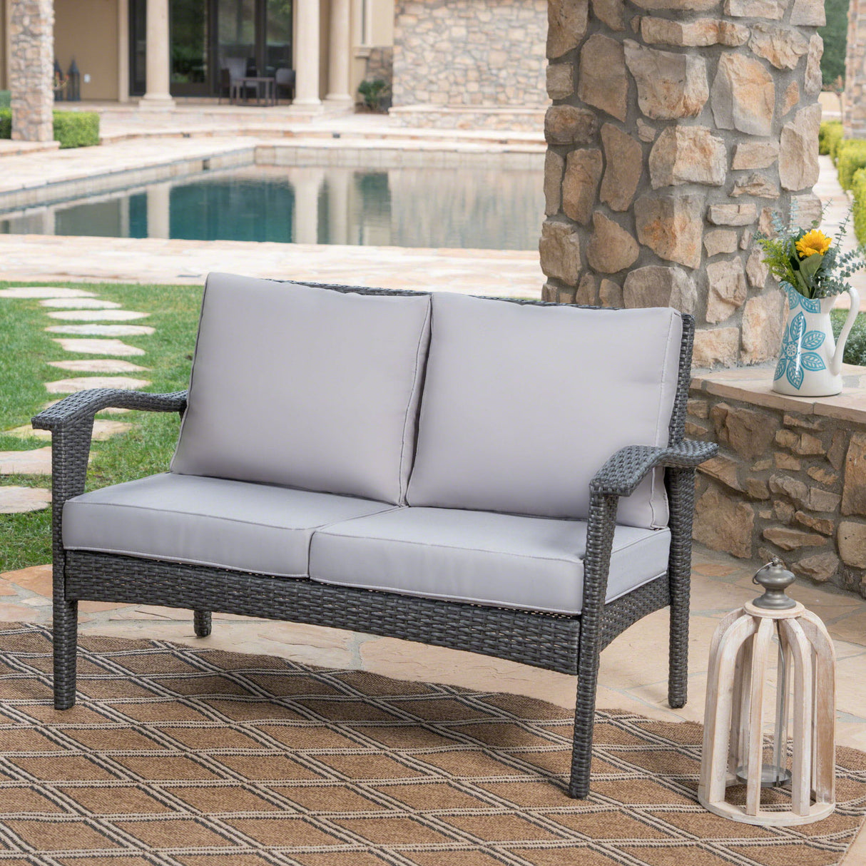 Honolulu - Loveseat - Gray / Silver