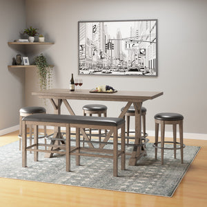 Bar Height Bench - Brown