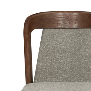 Upholstered Backrest Armless Dining Chairs (Walnut+Light Brown)