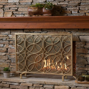 Thayer - Single Panel Iron Fireplace Screen With Geometric Design - Best Buy Furniture