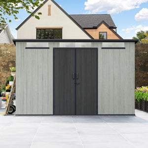 6x11FT Outdoor Resin Storage Shed with Transparent Windows & Louvered Vents
