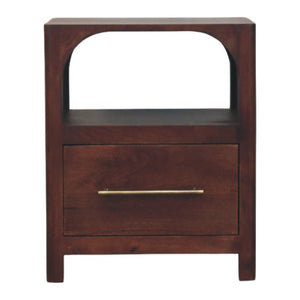 Solid Wood Arched Edge 1 Drawer Bedside
