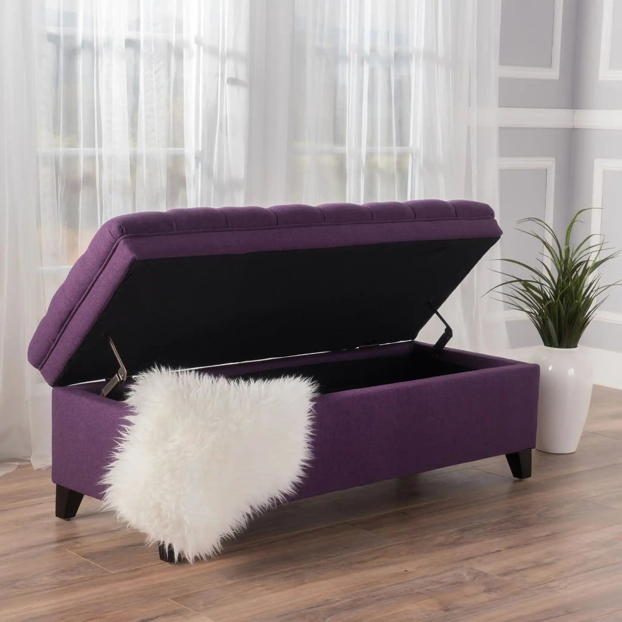 Juliana - Storage Ottoman With Birch Legs - Best Buy Furniture