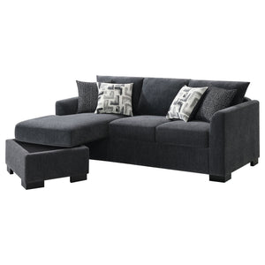 Pacheco - Upholstered Sleeper Sectional Chaise Sofa With Pocket Coils And Reversible Cushions - Dark Gray