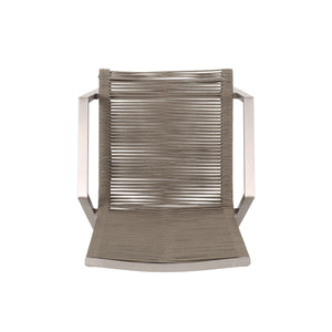 Outdoor Modern Aluminum Dining Chair Set With Rope Sea (Set of 2)